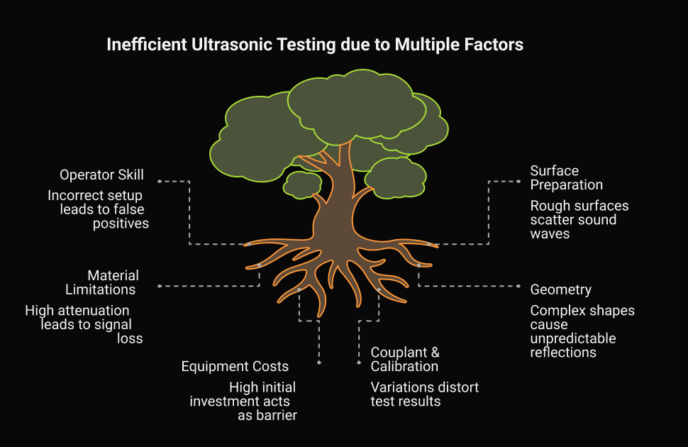 Disadvantages of Ultrasonic Testing