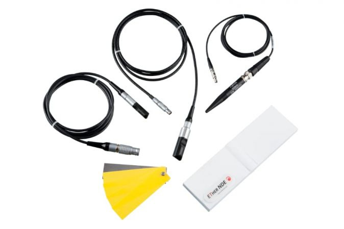 eddy current testing probe cables and connectors with shielded assemblies