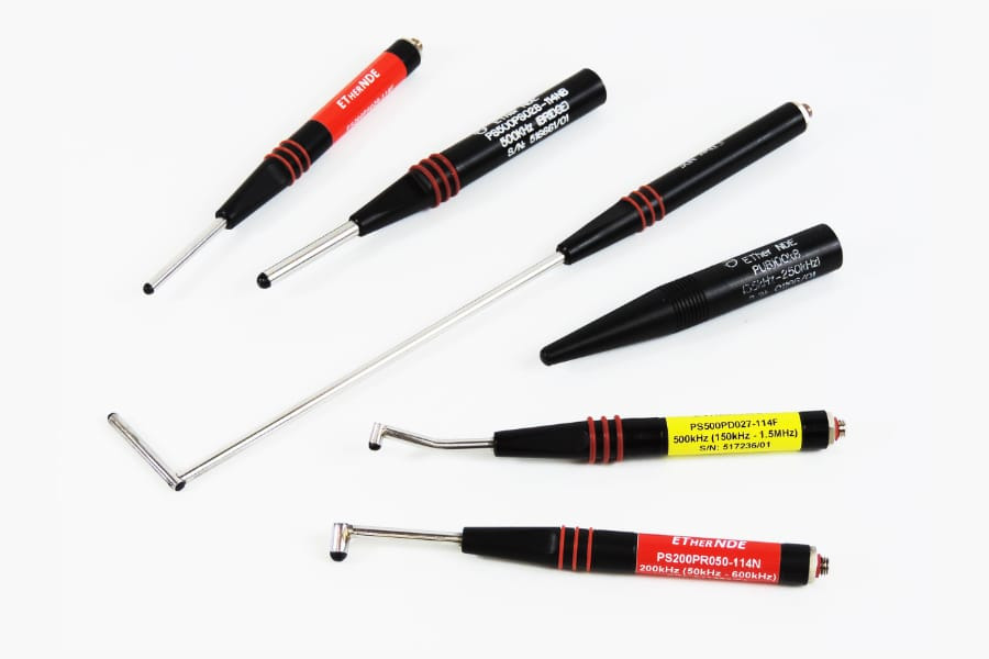 Eddy Current Probe Types for Portable Detectors Various eddy current probe types including pencil, angled, and bolt-hole probes for portable detectors